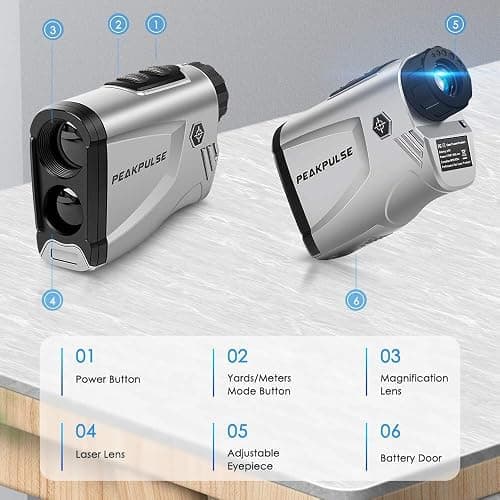 Golf Range Finder,PeakPulse LC600AG Rangefinder Golf 600 Yards Rangefinder with Slope Compensation,Flag-Lock,6X magnification,Continuous Measurement,3 Modes, for Golfers thumbnail 6