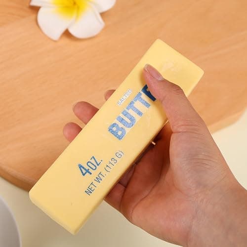 Lyreh 1pcs Squeeze Butter Squishy Toy, PU Material Butter Stick Slow Rising Squeeze Food Fidget Toy for Office School (Light Yellow) thumbnail 6