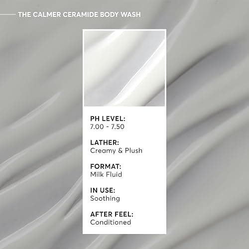 Naturium The Calmer Ceramide Body Wash, Frangrance-Free, Cleansing & Moisturizing for Dry, Sensitive Skin, Dermatologist-Tested, Paraben & Cruelty-Free, 16.9 oz thumbnail 6