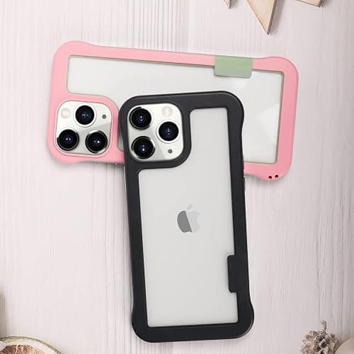 LUVI Compatible with iPhone 14 Pro Max Bumper Frame Case Frameless Cooling Heat Dissipation No Backplate Protection Fashion Shockproof Cover for Girls Women Man Black thumbnail 5