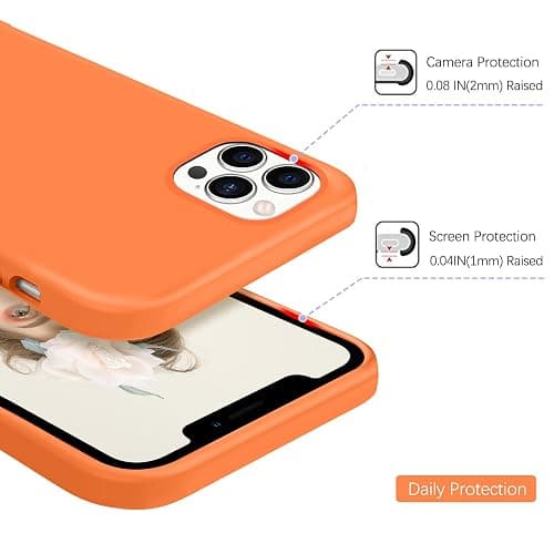DUEDUE for iPhone 12 Case iPhone 12 Pro Case Liquid Silicone Slim Cover with Microfiber Lining Shockproof Protective Case for iPhone 12/12 Pro 6.1 inch Orange thumbnail 6
