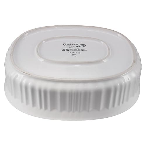 CorningWare FS12 1.5qt/1.4L French White Oval Ceramic Casserole Bakeware Dish thumbnail 3