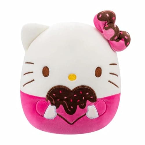 Squishmallow Sanrio Valentine 8" Chocolate Hello Kitty Plush Toy - Officially Licensed Kellytoy - Collectible Soft & Squishy Stuffed Animal Toy - Gift for Kids, Girls & Boys & All Ages -8 Inch - Image 1