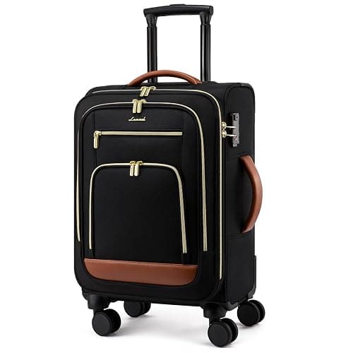 LOVEVOOK 49L Carry on Luggage 22x14x9 Airline Approved, 22 Inch Large Rolling Suitcase with Suit Folder & Spinner Wheels & TSA Lock, Softside Lightweight Underseat Carryon Luggage for Women Men Travel - Image 1