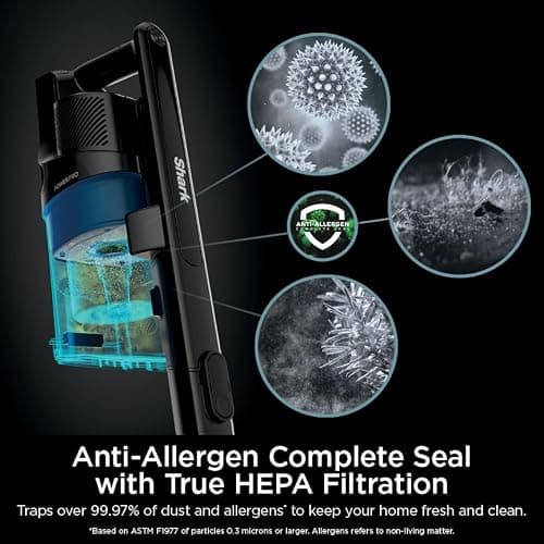 Shark PowerPro Reveal Plus Cordless Vacuum, FloorDetect & Dirt-Reveal Technology, HEPA Filter, Carpet & Hard Floor, Rechargeable, Charcoal, IZ376H thumbnail 11