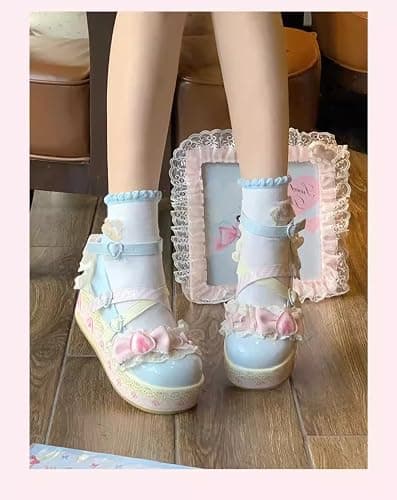 Pink Platform Mary Jane Shoes for Women - Y2K Lolita Style Chunky Heel Cute Oxford Pumps, Trendy School & Cosplay Footwear thumbnail 5