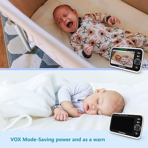 HelloBaby Upgrade 5’’ Baby Monitor with 30-Hour Battery, 2 Cameras Pan-Tilt-Zoom, 1000ft Range Video Audio Baby Monitor No WiFi, VOX, Night Vision, 2-Way Talk, 8 Lullabies and Temperature thumbnail 7