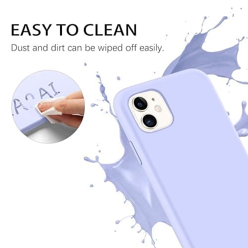 DUEDUE for iPhone 11 Case Liquid Silicone Slim Cover with Microfiber Lining Shockproof Protective Phone Case for iPhone 11 6.1 inch Light Purple thumbnail 3