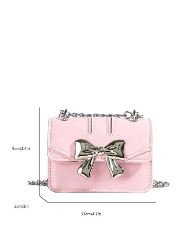 RoseSeek Women's Bow Knot Chain Cross Body Handbag Flap Mini Squared Shoulder Bags thumbnail 5