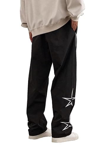 SOFIA'S CHOICE Men's Baggy Pants Wide Leg Striped Star Casual Y2k Pant with Pocket Streetwear thumbnail 2