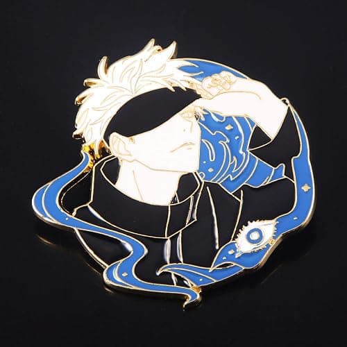 JJK Satoru Brooch Pins - Anime Figure Satoru Enamel Pins - Funny Gifts for Anime Lovers thumbnail 3