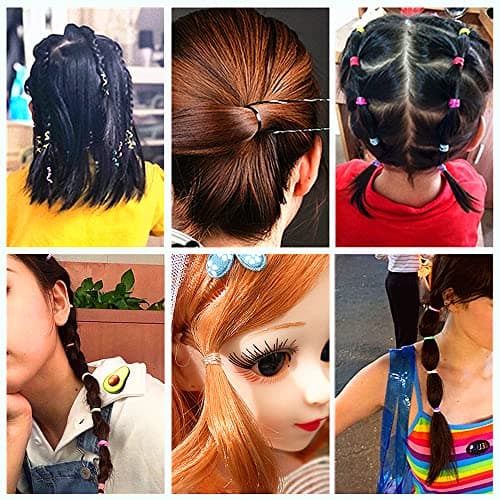 Tesvyns 1500pcs Mini Hair Rubber Bands, Non-slip Rubber Hair Bands for Girls, Elastic Hair Ties(0.5 inch) Clear thumbnail 5