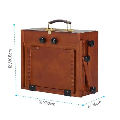 MEEDEN Artist Plein Air Easel: Portable Tabletop Easel with Aluminum Tripod | French Art Easel with Nylon Carry Bag, Tripod Easel Stand for Displaying Outdoor Travel Painting, Walnut thumbnail 3