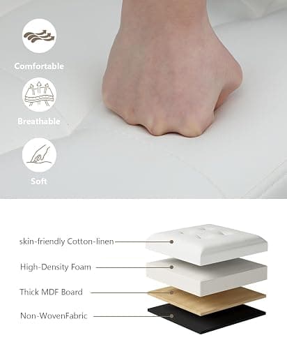 OS MOTOR Folding Storage Ottoman Bench, Multi-Functional Ottoman Foot Rest, End of Bed Bench, Storage Chest for Living Room, Bedroom, Hallway, Entryway, Holds Up to 600 lbs (White, 30 Inches) thumbnail 6
