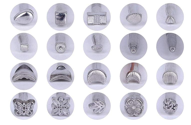 DUJISO 20 PCS Leather Stamping Tool Leather Carving Working Saddle Making Tools DIY Leather Craft Stamps Set DIY Hammer thumbnail 4