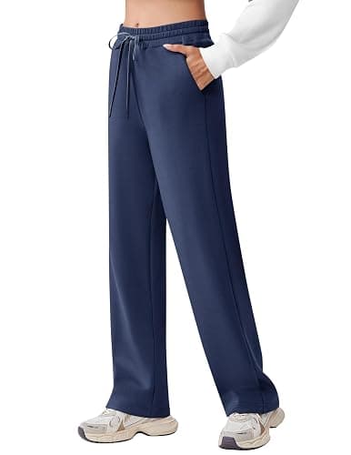 PINSPARK Women's Wide Leg Sweatpants High Waisted Baggy Workout Sweat Pants Comfy Drawstring Athletic Pants with Pockets - Image 1