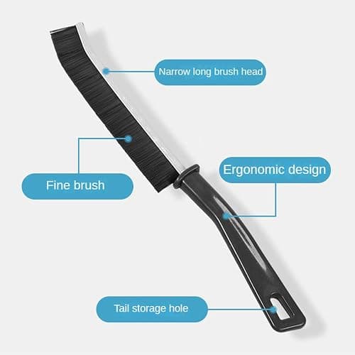 Hiyniaz 3Pcs Crevice Cleaning Brush Tool Grout Brush Cleaning Supplies, Home Essentials Bathroom Multifunctional Gap Scrub Hard Bristle Brushes for Household Use (3PCS-Black) thumbnail 4
