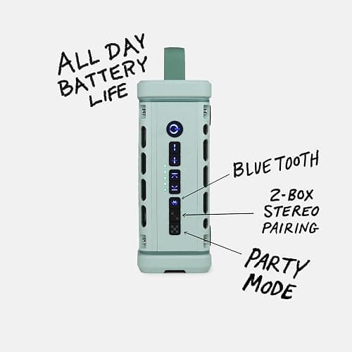 Turtlebox Ranger: Loud! Outdoor Portable Bluetooth 5.4 Speaker | Rugged, Waterproof, Ultra-Portable | Plays to 105db, Deep Bass, Shockproof, Unlimited Pairing for Full Stereo Experience, River Rock thumbnail 3
