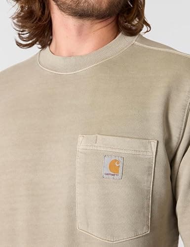 Carhartt mens Relaxed Fit Midweight Garment Dye French Terry Crewneck Pocket Sweatshirt thumbnail 6