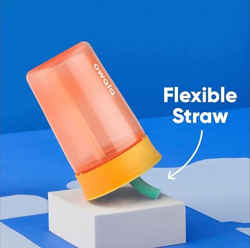 Owala Kids Insulation BPA-Free Plastic Tumbler with Spill Resistant Flexible Straw, Easy to Clean, Kids Water Bottle, Great for Travel, Dishwasher Safe, 15 Oz, Orange and Peach (Watermelon) thumbnail 3
