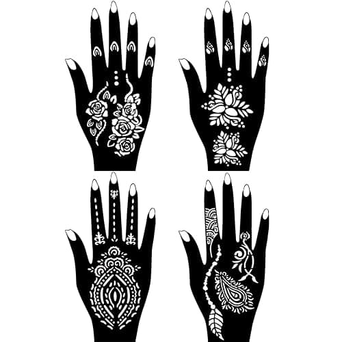 Moricher Henna tattoo kit Temporary Tattoo Kits 5 cones 96 Stencils Gifts for DIY Art Party thumbnail 2