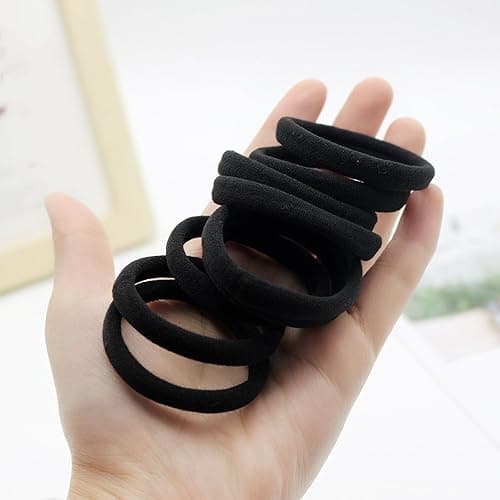 200PCS Black Hair Ties for Women & Girls Men Kids Toddler - Seamless, Thick, No Damage Elastic Hair Bands for Ponytails, Workouts, and Daily Use, Soft Seamless Nylon Hair Ties For Thick & Curly Hair. thumbnail 5