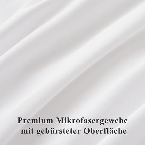 Aisbo Bettwäsche 135x200 4teilig Weiß - Mikrofaser Bettwäsche-Sets mit Reißverschluss, ÖKO-TEX Bettbezug 135 x 200 cm 4tlg mit Kissenbezug 80x80 cm, Weich und Bügelfrei thumbnail 7