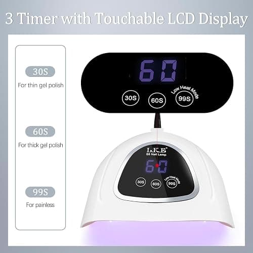 UV Nail Lamp, LKE 72W UV LED Nail Lamp Nail Dryer UV Light for Nails with 3 Timer Setting & LCD Touch Display Screen for Home and Salon Use thumbnail 4