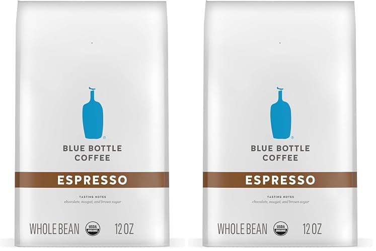 Blue Bottle Whole Bean Coffee, Dark Roast | Organic | Espresso Style | 12 Ounce | Pack of 2 - Image 1
