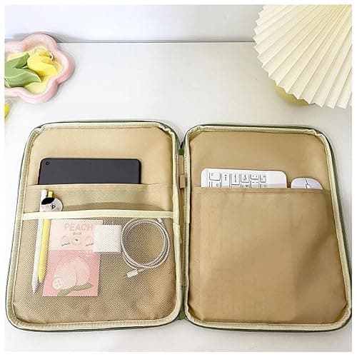 Tooe Gingham Puffy Laptop Sleeve 11-13 Inch Y2K Coquette Carrying Laptop Bag Fairycore Cover Pouch Sleeve Computer Liner Bag (11 inch,Green) thumbnail 6