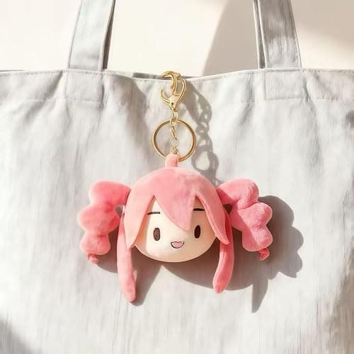 RUGNAIL - Virtual Character Music Plush Doll, Kasane Teto Plush Toy, Adorable Teto Character Cushion, Home Décor, Gift for Fans (Plush Keychain) thumbnail 2