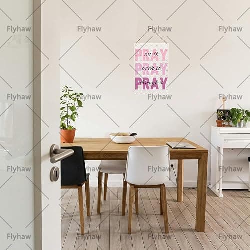 Pink Pray Over It Wall Decor Wooden Decor Inspirational Decor Signs Pink Wall Wooden Hanging Sign For Room Decor For Teen Girls Office Living Room 8x12 Inches thumbnail 7