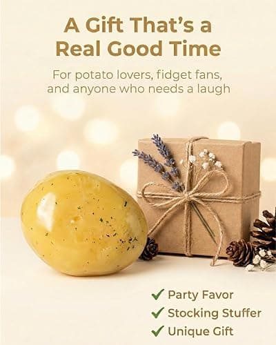 Potato Squishy Handmade Fidget Realistic Fake Food Stress Ball Mashed Potato Skin Soft Filled Squeeze for Anxiety Relief Toy Squeeze Shapeable for Adults and Teens Party Favors Gift(2in/5cm) thumbnail 7