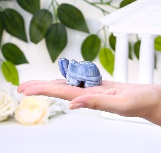 DUQGUHO 2" Travel Turtle Gift Decor Crystals Figurines Blue Aventurine Crystal Best Turtles Travels Gifts for Women Traveling Travelers Cute Decorations thumbnail 4
