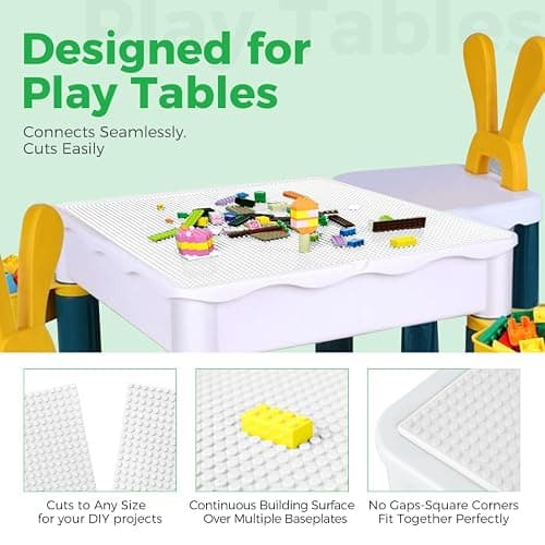 Etarnfly Classic Baseplates Building Plates-10" x 10" Building Boards,100% Compatible with All Major Brands and Activity Table, Creative Platforms Mats for Toy Bricks (White, 8 Pack) thumbnail 5