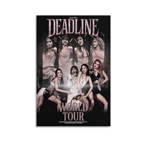 GOMFQUMVY Blackpink Poster Music Tour Live Band Kpop Group Vintage Retro Cover Für Zimmer, Ästhetische Leinwand-Wandkunst, Schlafzimmer-Dekor Posters 12x18inch(30x45cm) - Image 1