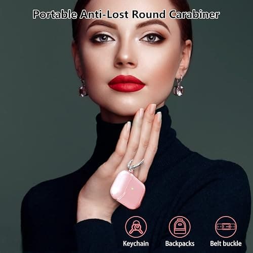Aircawin for Airpods case Clear,Shockproof Clear Case for Airpod case,Full Protective Soft TPU Drop Protection Accessories Case with Keychain for AirPods Charging Case 2 & 1 for Women Girls Men-Pink thumbnail 7