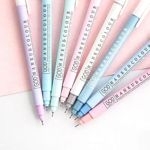 HANKU Colored Fineliner Pens, 0.38mm Fine Tip Pens, 8 Colors Fine Point Pen, Bible Journaling Planner Micro Pen Set for Writing, Drawing, Note Taking, Bullet Journaling thumbnail 6