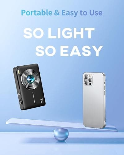 Digital Camera, FHD 1080P Point and Shoot Camera for Kids Teens, 32GB Card | Compact Small Vlogging Camera, 16X Zoom Anti-Shake Filters Date Stamp, Easy to Use, Gift for Boys Girls Starters, Deep Black thumbnail 4
