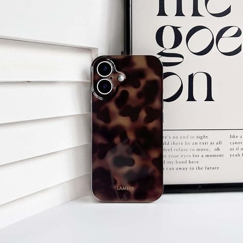 NITITOP Compatible with iPhone 16 Plus Case Cute Stylish Leopard Print Amber Aesthetic Tortoise Design for Women Girls Men Soft TPU Shockproof Protective Cover - Brown thumbnail 6