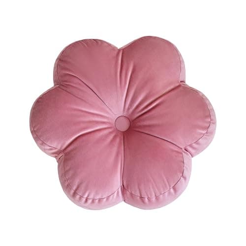 Xuyier Flower Pillow, Flower Shaped Pillow with Velvet for Couch Bed Chair Sofa, Home Decor Floor Seating Cushion Cute Throw Pillows for Living Room Bedroom (15 Inches, Gray Pink) thumbnail 5