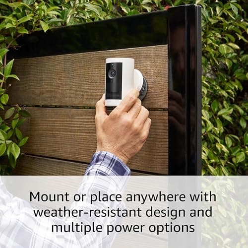Introducing Ring Outdoor Cam Plus, Solar — Wide-Angle 2K Video with Ring Vision, Low-Light Sight for full-color night vision, Mounting Versatility, White thumbnail 4