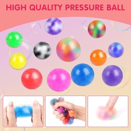 VISCOO 24 Pack Stress Balls for Adults, Squeeze Balls for Anxiety Relief, Soft Palm-Sized Pressure Balls, Durable Relaxation Set thumbnail 4