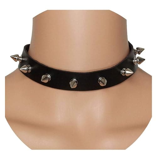 Eigso Vintage Punk Goth Studded Rivet Pu Leather Collar Choker Necklace with Spikes Adjustable thumbnail 2