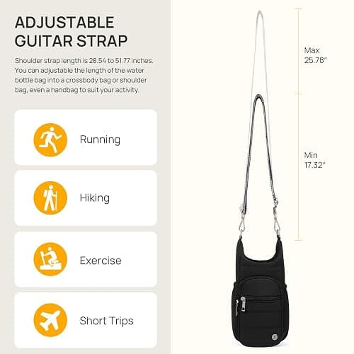 Telena Water Bottle Holder with Strap RFID Crossbody Bags for Women for Walking, Hiking, Cycling thumbnail 7