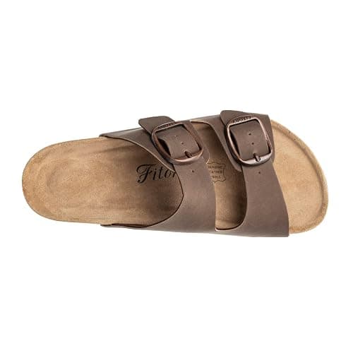 FITORY Womens Flat Sandals with Cork Footbed, Open Toe Arch Support Slides Adjustable Slip On Slippers for Summer 2026 Size 6-11 thumbnail 4
