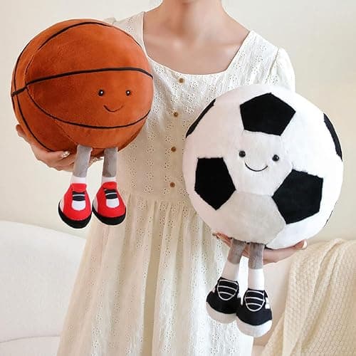XIYUAN 13.7inch Football Plush Toys Soft Stuffed Sports Plush Balls Cute Fun American Soccer Doll Toys with feet Creative Football Spherical Decor Throw Pillow for Christmas Kids Gift (Football) thumbnail 7