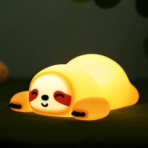 OkiyiD Sloth Night Light, Cute Sloth Gifts for Kids, Dimmable Silicone Animal Nursery Lamp,Adorable Rechargeable Squishy Night Light Touch Lamp for Girls Boys Room Decor thumbnail 8