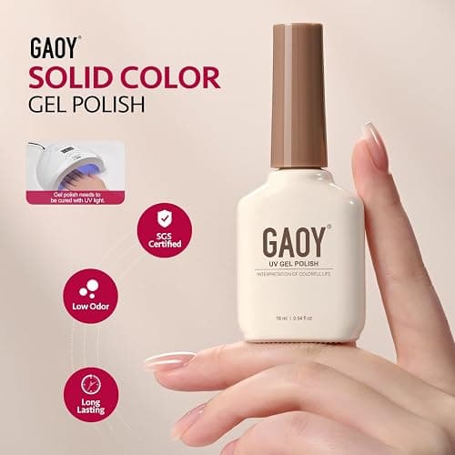 GAOY Red Gel Nail Polish, 16ml Soak Off Gel Polish, UV Light Cure for Nail Art DIY Manicure at Home, 4159 Midnight Rose thumbnail 6