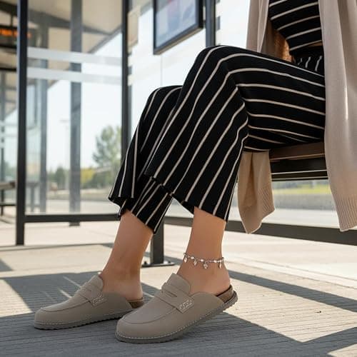 CUSHIONAIRE Zola Women’s Penny Clog Mule – Suede Slip-On with Memory Foam, Cork Footbed & Flexible Outsole thumbnail 5
